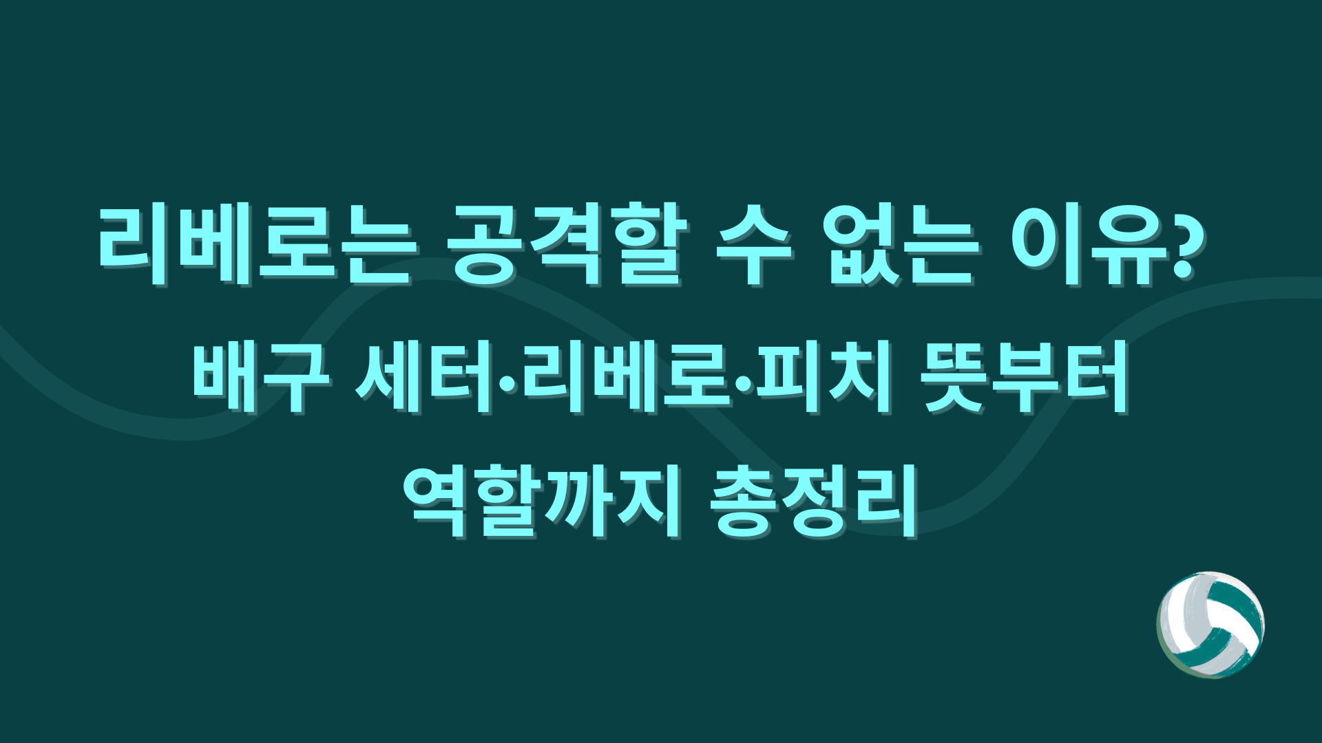 리베로는 공격할 수 없는 이유? 배구 세터·리베로·피치 뜻부터 역할까지 총정리